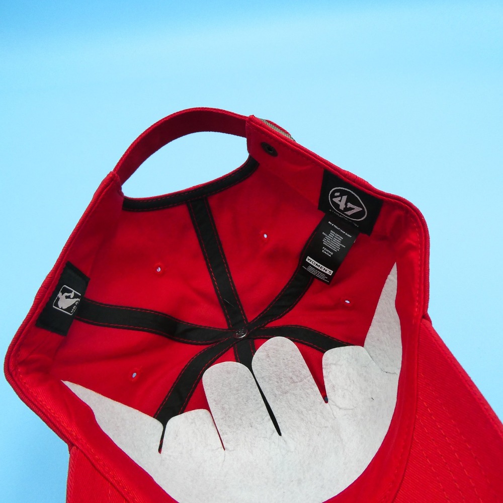 '47 Brand Cap Womens Adjustable Clean Up Chicago Bulls Red Cotton Hat NBA - Picture 6 of 7